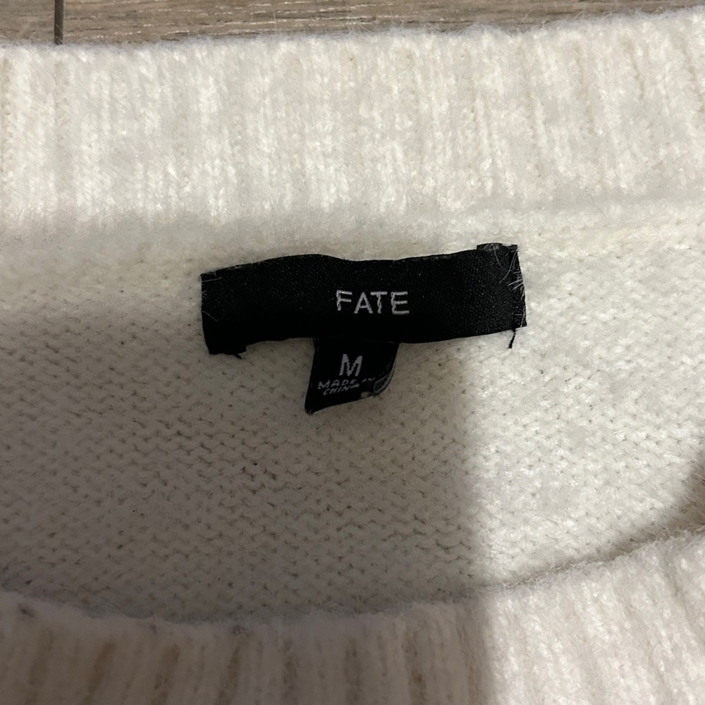 Fate Women's Striped Sweater in Cream, Blue, and Brown in EUC!! - Picture 4 of 10